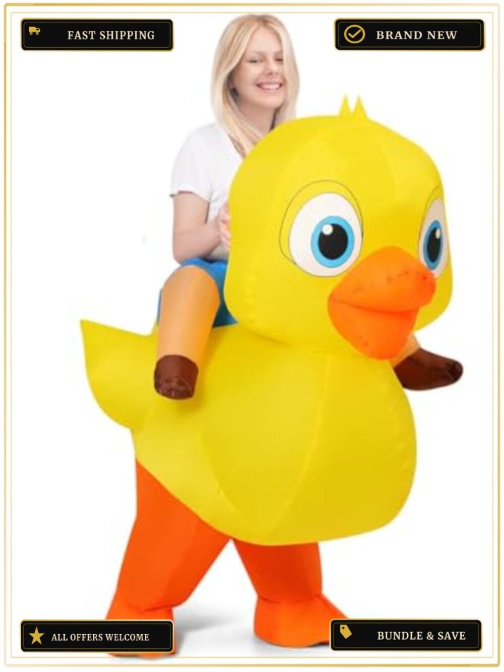 Inflatable Duck Costume Adult Halloween Blow Up Funny Party Costume